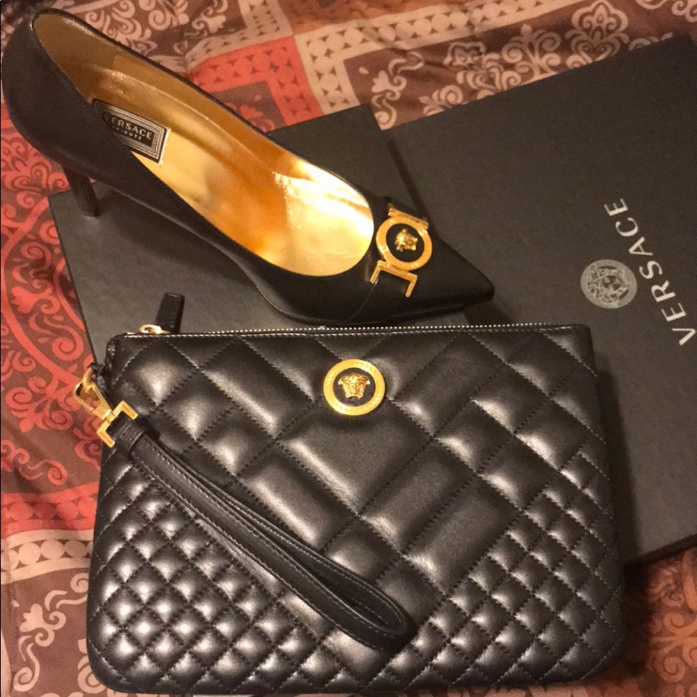 Versace Pumps And Clutch